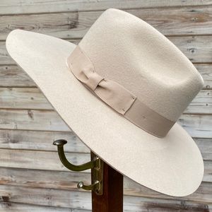 Wyeth Wool Felt Rancher Hat Adjustable Rib…